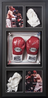 Kimbo Slice Fight Worn and Signed/Inscribed Gloves In Boxing Ring Shadow Box Display (PSA/DNA) 